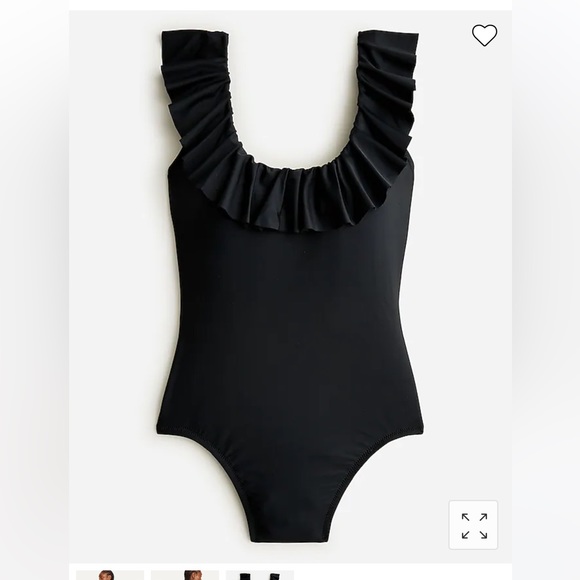 JCrew Ruffle scoopback one-piece in Navy - Picture 2 of 7